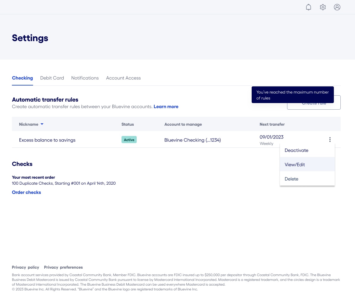 How do I set up and manage automatic transfer rules?