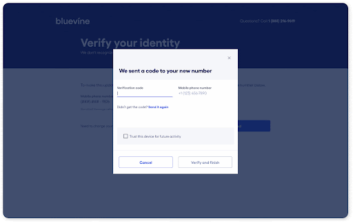 Enter Code and Then Select Verify and Finish