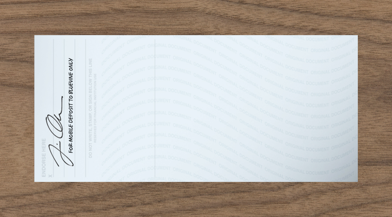 Bluevine properly endorsed check