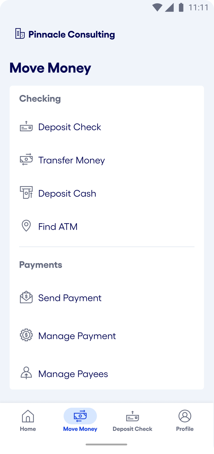 Bluevine mobile app Android OS move money