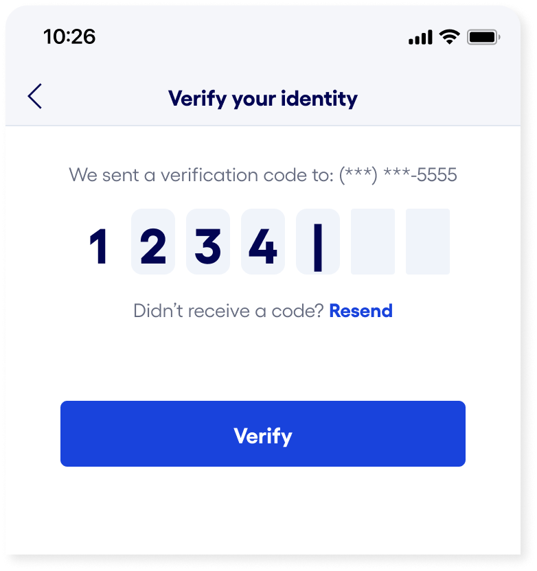 Bluevine mobile app iOS MFA