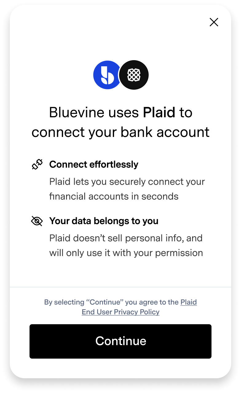 Plaid Connection Popup