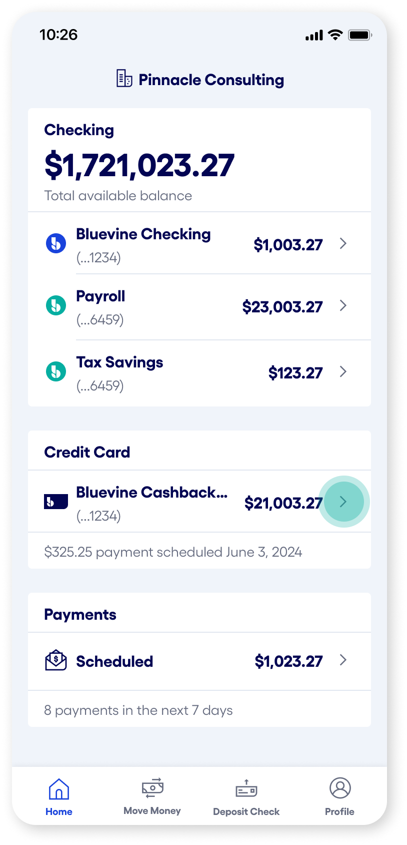 Bluevine mobile app select credit card