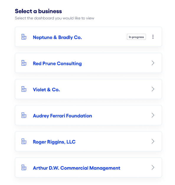 Multiple Business Selection