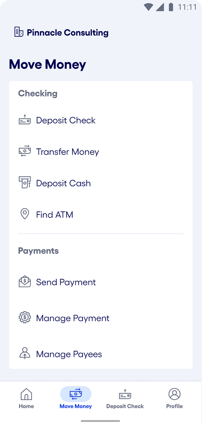 Bluevine mobile app Android OS transfer money