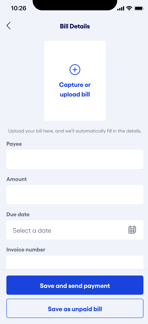 Bluevine mobile app upload bill