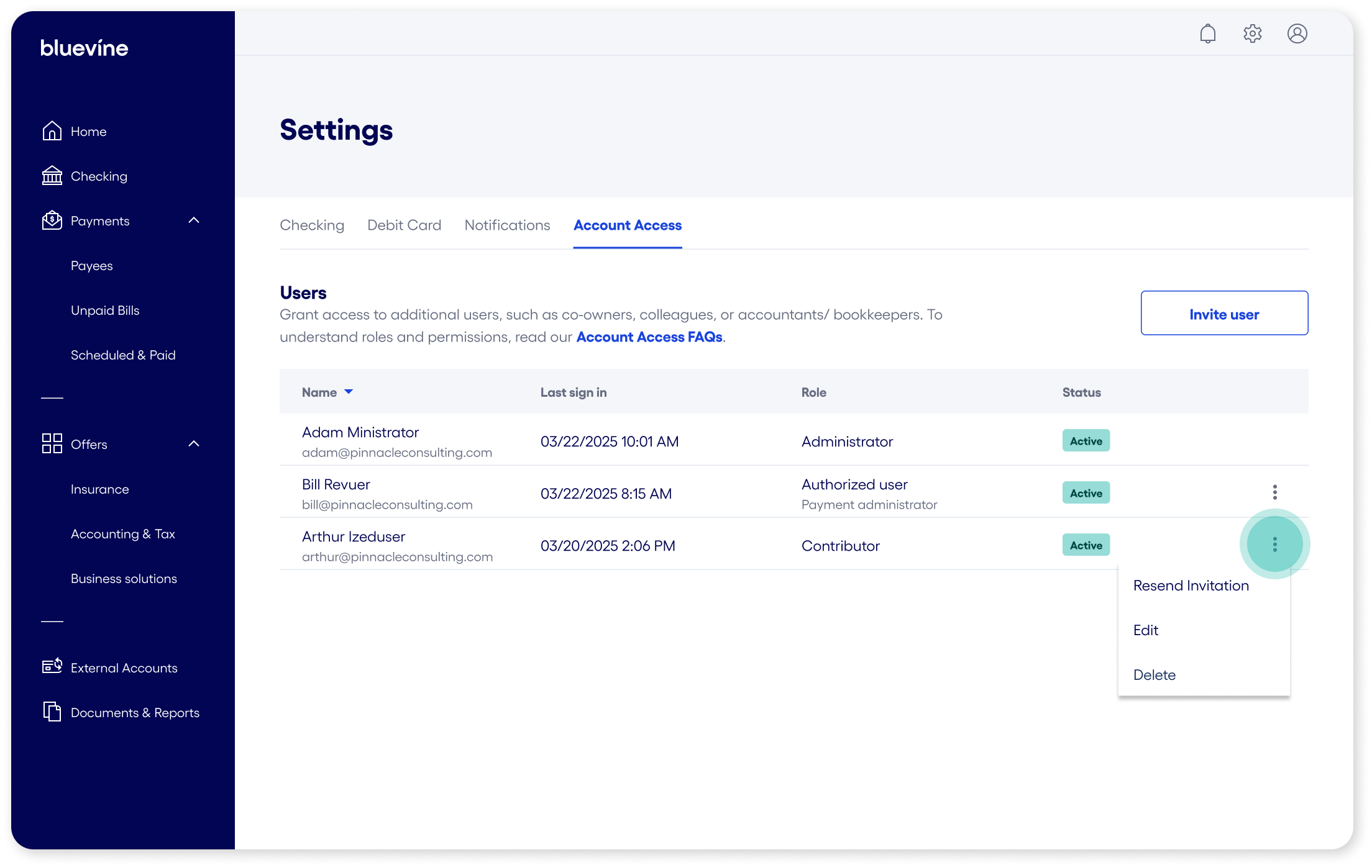 account access edit